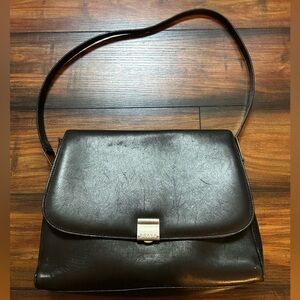 Coach Black Leather Shoulder Bag 6702 Italy Made